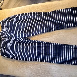 Striped Navy Ankle Pants